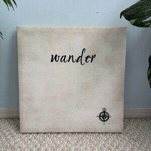 “Wander” Canvas Wall Art – Minimalist Compass Design